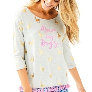 Lilly Pulitzer alpaca fringe top